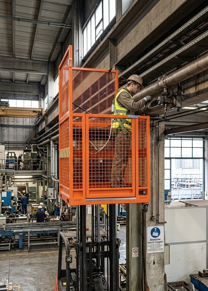 Industrial furniture and working at height: the role of baskets, cages, and platforms