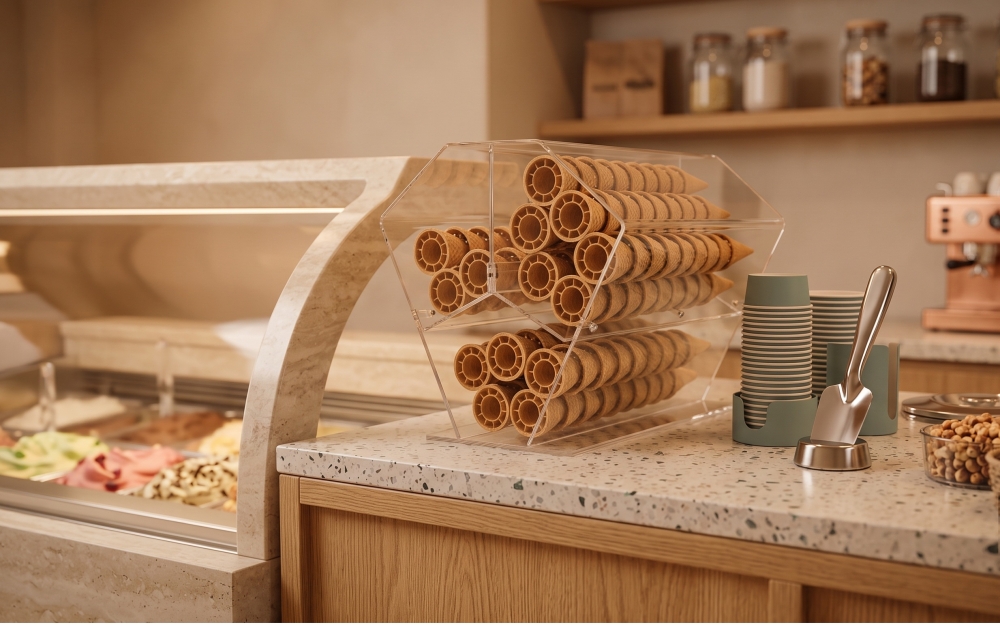 Countertop cone holders: the most practical solutions for ice cream parlors and bars