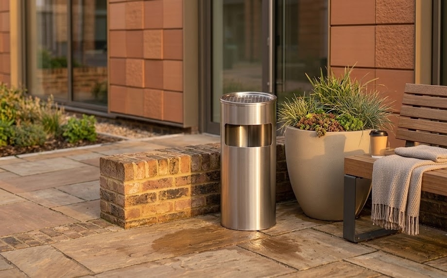 Outdoor ashtrays with integrated wastebasket: advantages and features