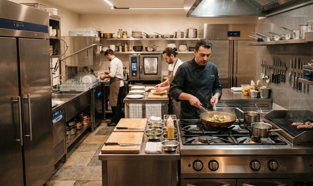Professional restaurant kitchens: essential equipment
