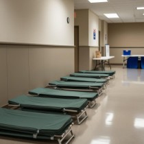 Folding beds for polling stations