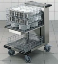 Dishwasher basket trolleys