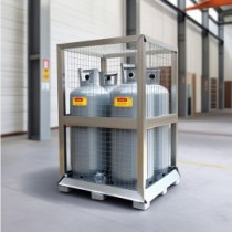 Gas cylinder storage and containers
