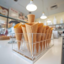 Ice cream cone displays for gelaterias
