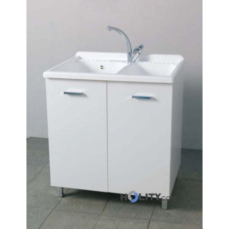 Laundry with double bowl in plastic and melamine h15607
