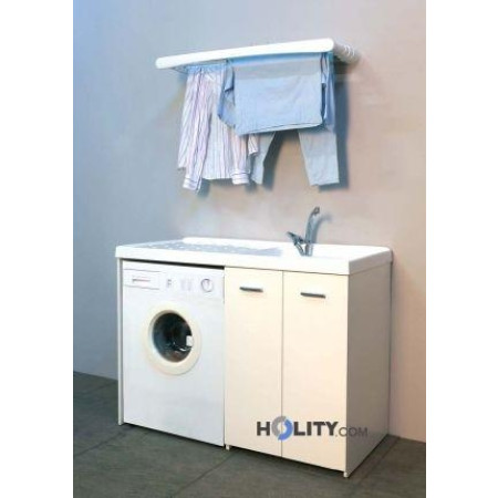 Wash with washing machine cover in plastic and melamine h15612