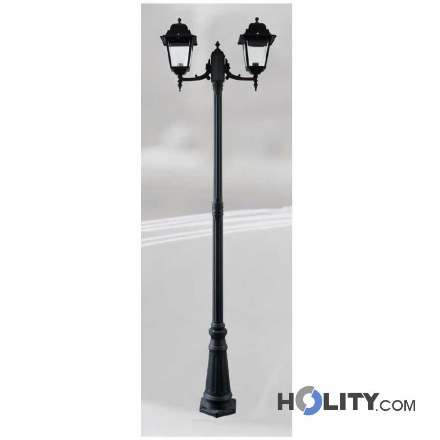 Lamp Post Cast Aluminum With 2 Lights H16884