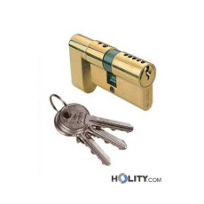 Hotel lock cylinder in brass h0404