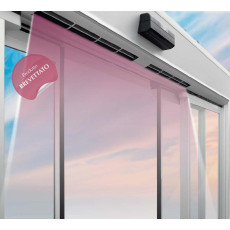 Automatic door with air barrier