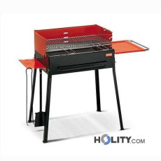 Charcoal barbecue with shelves h17012