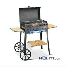 Gas barbecue with structure in steel plate h17032