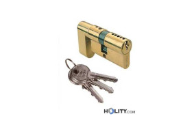 Hotel lock cylinder in brass h0404
