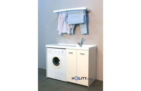 Wash with washing machine cover in plastic and melamine h15612