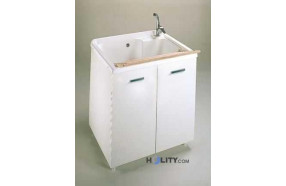 Wash basin with big plastic hot and melamine h15606