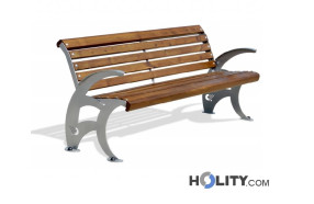 Panchina in legno e ferro h14015