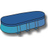 Cover for above-ground pools in polypropylene oval 4.90 x 3.70 mt