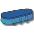 Cover for above-ground pools oval woven polypropylene 7.60 x 4.60 mt
