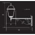 Wall lamp with glass diffuser cathedral h16838 technical dimensions