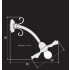 Wall lamp in wrought iron h16829 technical dimensions