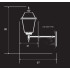 Wall lamp in wrought iron h16840 technical dimensions