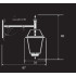Wall lamp in wrought iron h16839 technical dimensions