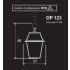 Suspension lamp made of wrought iron h16841 technical dimensions