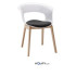 Chair with fixed cushion and frame in natural beech h74195