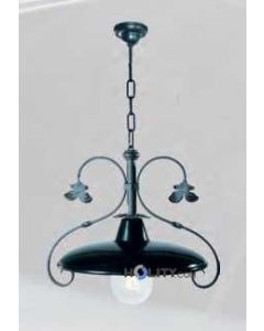 Lampada a sospensione con riflettore in acciaio h16833