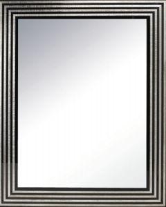 Specchio reversibile con cornice in legno laccata nera h3912
