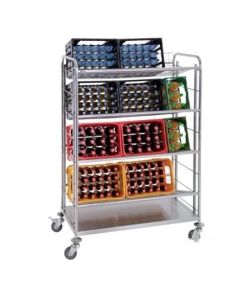 Carrello portabottiglie in acciaio h22056