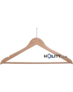 Confezione 100 grucce appendiabiti in legno con antifurto h16412