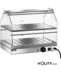 Vetrina riscaldata in acciaio inox 2 piani 50 cm h0995