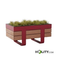 Design planter in wood and metal h140_532