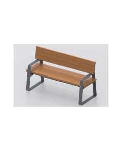 Urban street furniture bench with backrest in WPC h140_564