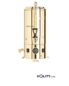 Cioccolatiera a bagnomaria in acciaio inox dorato da 5 litri h14105