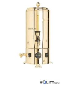 Cioccolatiera a bagnomaria in acciaio inox dorato da 10 litri h14106