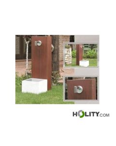 Public space fountain with catch basin h16863