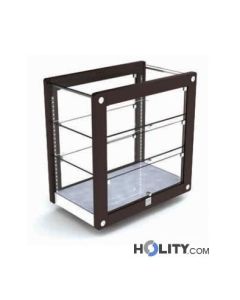 Vetrina porta brioches 3 piani in legno massello h16901