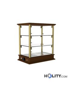 Vetrina porta brioches riscaldata in legno 3 piani h16915