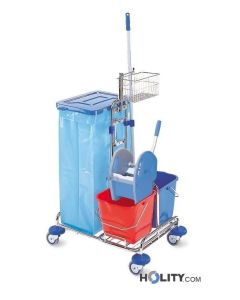 professional-cleaning-trolley-with-chrome-plated-base-h17906
