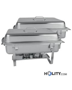 Pair of stainless steel chafing dishes h21545