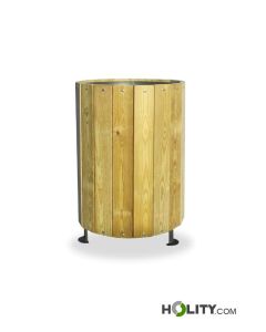 Outdoor pine wood litter bin h287_396