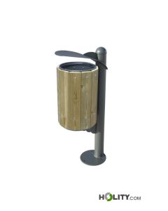 Outdoor Nordic pine wood litter bin h287_397