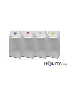 Stainless steel recycling bin h41344