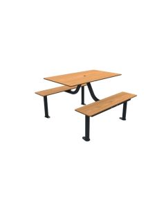 Tavolo con panche e foro per ombrellone h463_15