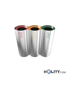 Indoor recycling bin in stainless steel h469_02
