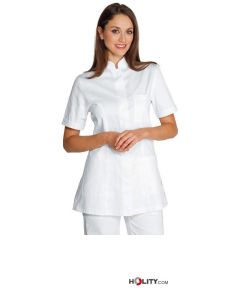 Casacca-donna-in-cotone-con-bottoni-a-pressione-h65101