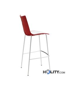 Sgabello bicolore con telaio bianco h74183