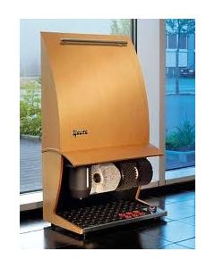 Lucidascarpe automatico in legno con 3 spazzole e dispenser lucido h14209