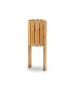 Cestino porta rifiuti in legno da esterno h35006